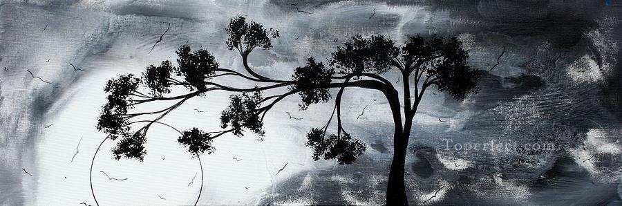 tree and birds black and white Oil Paintings